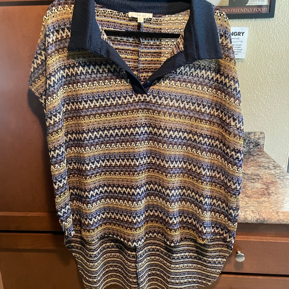Striped Navy and Gold Women's Top